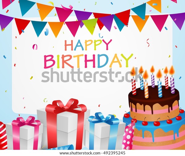 Birthday Celebration Background Stock Vector (Royalty Free) 492395245 ...