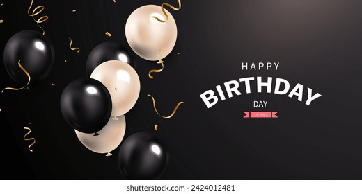 Birthday celebration background with beautiful balloons Vector illustration