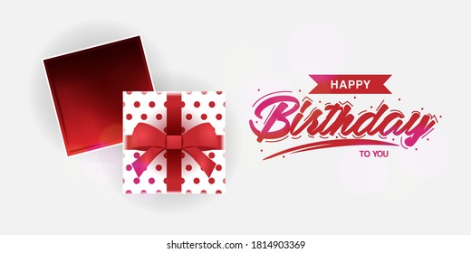 Birthday celebration background design with opened gift box
