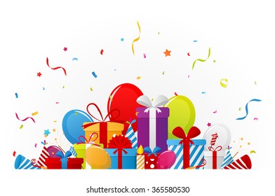 Birthday celebration background with party elements