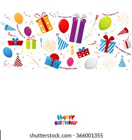Birthday celebration background with party elements