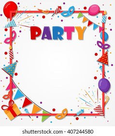 Birthday Celebration background with party icons and objects
