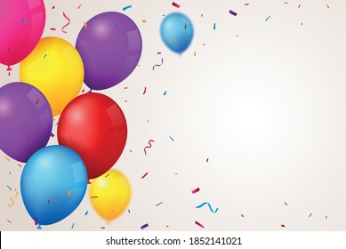 Birthday and celebration banner with colorful balloon