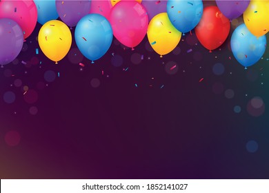 Birthday and celebration banner with colorful balloon