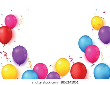 Birthday and celebration banner with colorful balloon