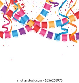 Birthday celebration banner with Colorful bunting flags