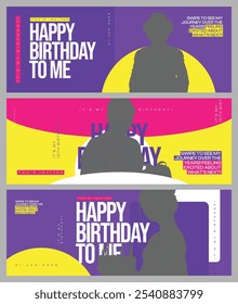 Birthday Celebration. banner template.Social Media Banner.happy Birthday.     Happy Birthday Instagram stories editable template for social media