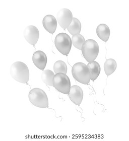 Birthday and celebration banner with white illustration background Color flying 

