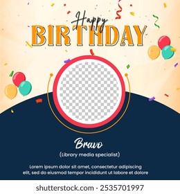 Birthday celebration card social media post