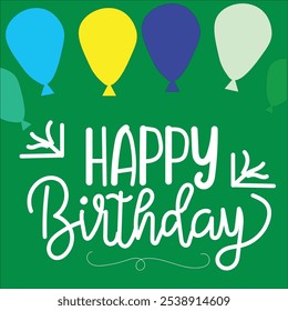 Birthday Celebration Elements A colorful and festive set of birthday-themed graphics, featuring balloons, party hats, and confetti. Ideal for creating cheerful birthday cards, invitations,