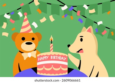 Birthday Celebration festive colorful illustration