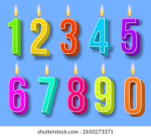 Birthday celebration with happy kids cartoon card sweet cake candle party background vector poster fun design greeting invitation surprise dessert drink numbers cap event illustration date cheerful

