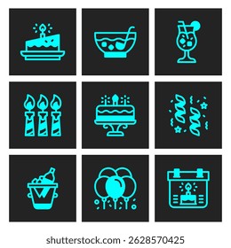 Birthday and Celebration Icons set