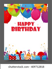 Birthday Celebration Party Card Design Stock Vector (Royalty Free ...