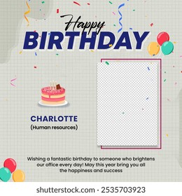 Birthday celebration unique card  poster template social media post