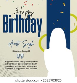 Birthday celebration unique card  poster template social media post