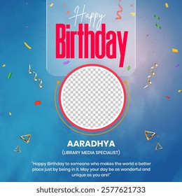 Birthday celebration unique card  poster template social media post