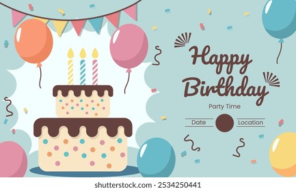 Birthday Celebration Vector Background Illustration