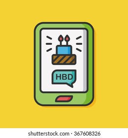 birthday cellphone message vector icon
