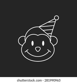 birthday character line icon