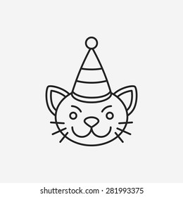 birthday character line icon