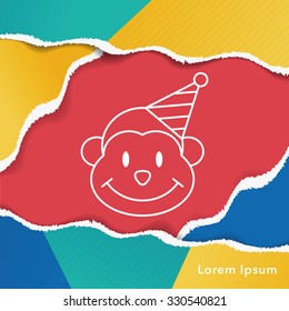 birthday character line icon