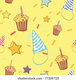 Birthday cheerful colorful seamless pattern