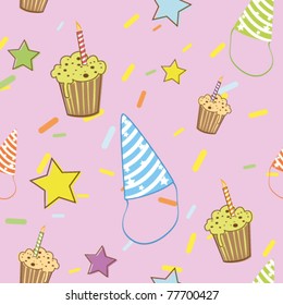 Birthday cheerful colorful seamless pattern