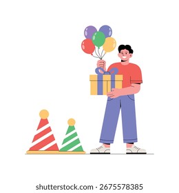 Birthday Cheers Flat Vector Illustration