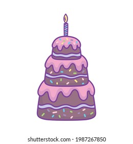 birthday chocolate cake candle cartoon