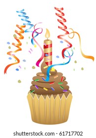 birthday chocolate cupcake