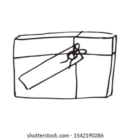 Birthday, Christmas or any occasion Gifts box Set Cartoon Doodles. Gift wrap and package. Vector isolated on white background.