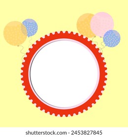 Birthday circle and balloons element. Vector, illustration.