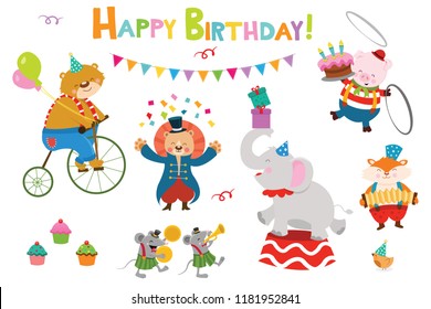 Birthday Circus Animals Set