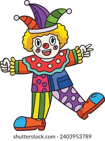 Birthday Clown Cartoon Colored Clipart 