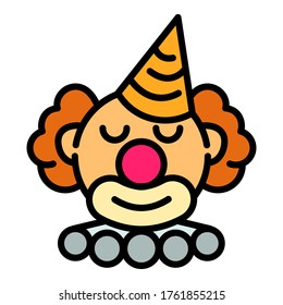 Birthday clown icon. Outline birthday clown vector icon for web design isolated on white background