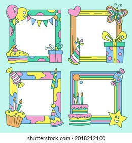 Birthday Collage Frame Design Children Photo Stock Vector (Royalty Free ...