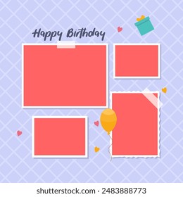 Birthday Collage Vector Template for Everlasting Memories