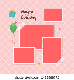 Birthday Collage Vector Template for Everlasting Memories