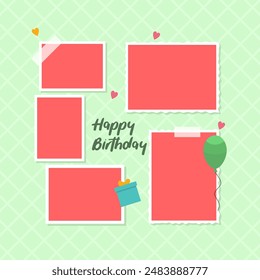 Birthday Collage Vector Template for Everlasting Memories