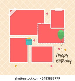 Birthday Collage Vector Template for Everlasting Memories