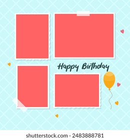 Birthday Collage Vector Template for Everlasting Memories