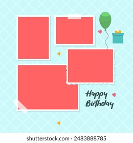 Birthday Collage Vector Template for Everlasting Memories