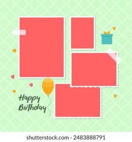 Birthday Collage Vector Template for Everlasting Memories