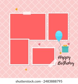 Birthday Collage Vector Template for Everlasting Memories