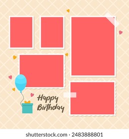 Birthday Collage Vector Template for Everlasting Memories