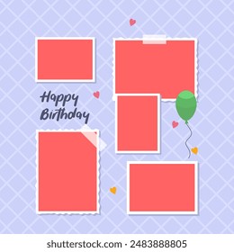 Birthday Collage Vector Template for Everlasting Memories