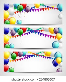 Birthday with colorful balloons
