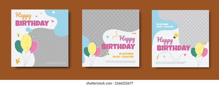 Birthday Concept Banner Social Media Post Template