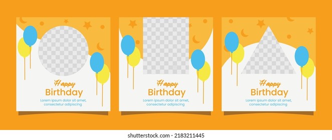 Birthday concept banner social media post template